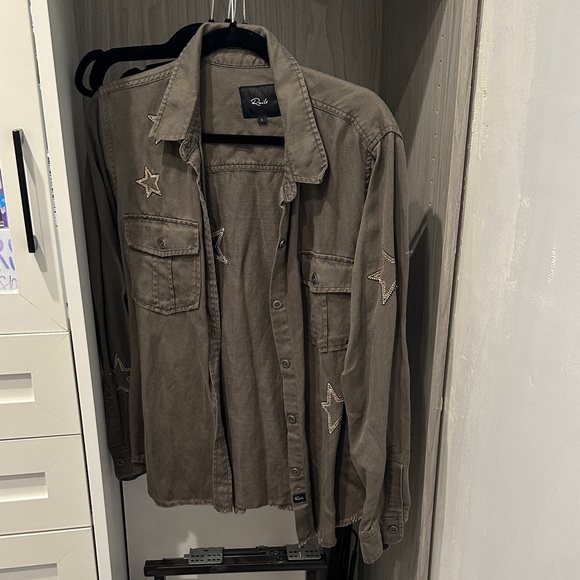 RAILS Olive Star Embroidered Shirt - Picture 1 of 5